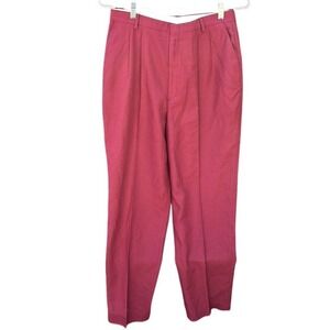 Haggar Vintage Classic Pleated Trousers Size 10 Burgundy Straight Leg 70s